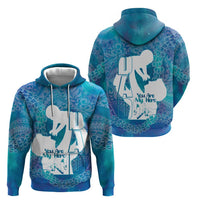 Turquoise Polynesia Father's Day Hoodie Dad You Are My Hero