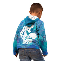 Turquoise Polynesia Father's Day Kid Hoodie Dad You Are My Hero