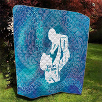 Turquoise Polynesia Father's Day Quilt Dad You Are My Hero
