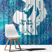 Turquoise Polynesia Father's Day Window Curtain Dad You Are My Hero