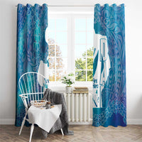 Turquoise Polynesia Father's Day Window Curtain Dad You Are My Hero