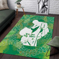 Green Polynesia Father's Day Area Rug Dad You Are My Hero