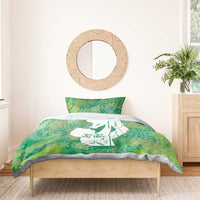 Green Polynesia Father's Day Bedding Set Dad You Are My Hero