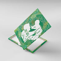 Green Polynesia Father's Day Canvas Wall Art Dad You Are My Hero