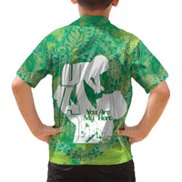 Green Polynesia Father's Day Family Matching Long Sleeve Bodycon Dress and Hawaiian Shirt Dad You Are My Hero