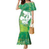 Green Polynesia Father's Day Family Matching Mermaid Dress and Hawaiian Shirt Dad You Are My Hero