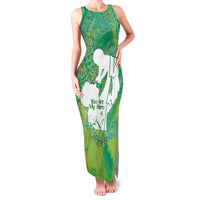 Green Polynesia Father's Day Family Matching Tank Maxi Dress and Hawaiian Shirt Dad You Are My Hero