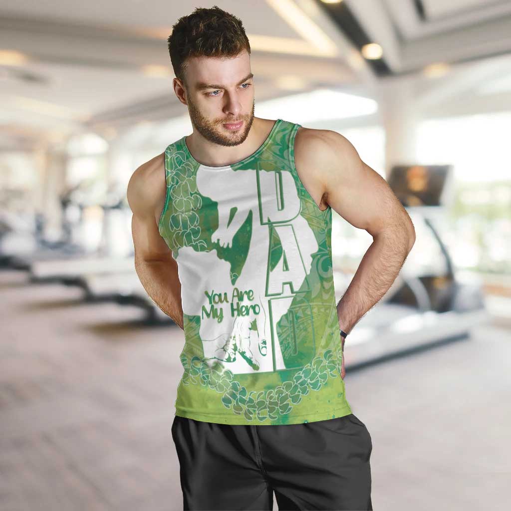 Green Polynesia Father's Day Men Tank Top Dad You Are My Hero