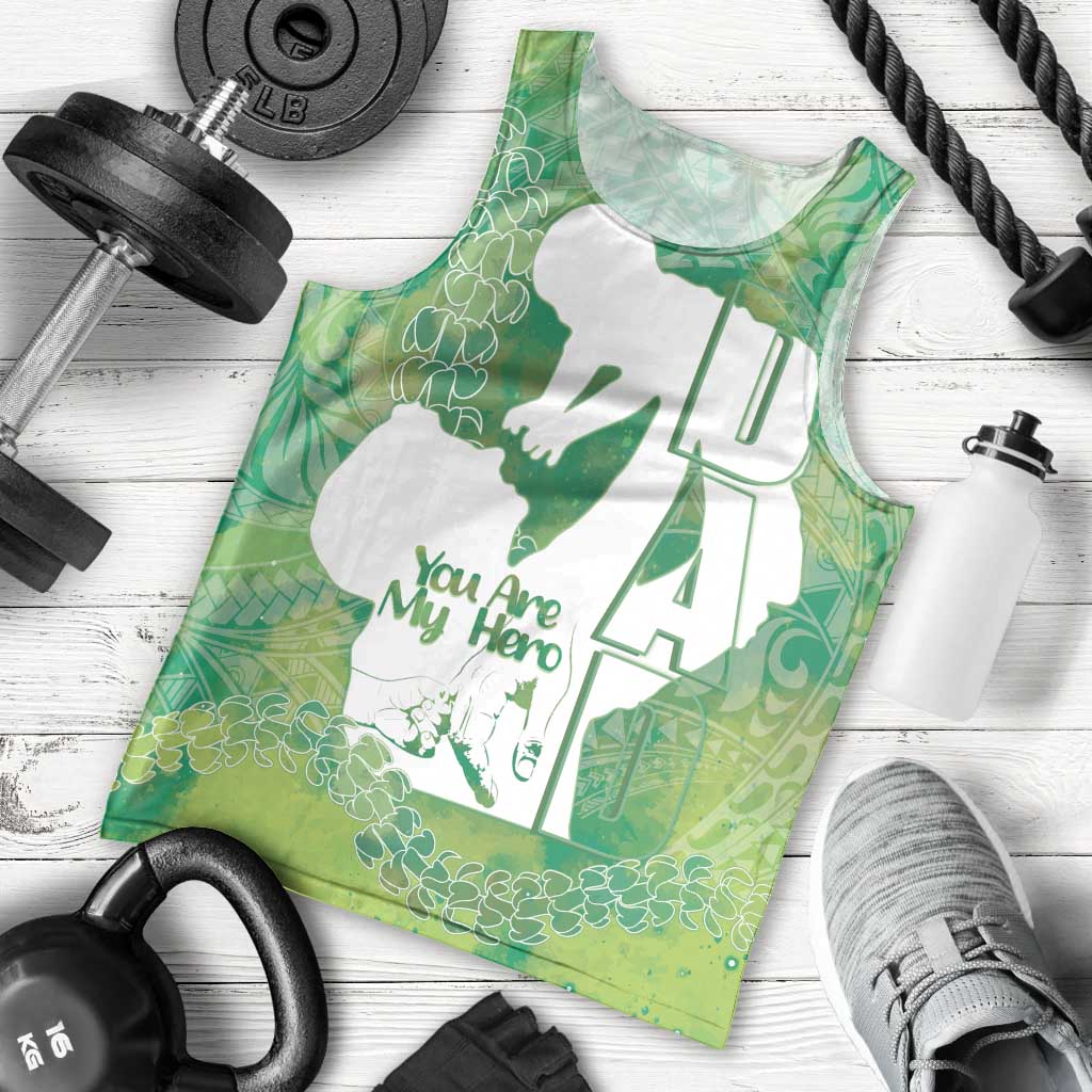 Green Polynesia Father's Day Men Tank Top Dad You Are My Hero