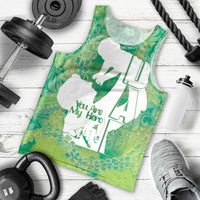 Green Polynesia Father's Day Men Tank Top Dad You Are My Hero