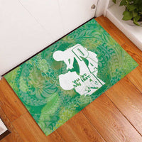 Green Polynesia Father's Day Rubber Doormat Dad You Are My Hero