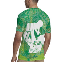 Green Polynesia Father's Day Rugby Jersey Dad You Are My Hero
