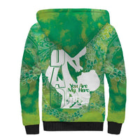 Green Polynesia Father's Day Sherpa Hoodie Dad You Are My Hero