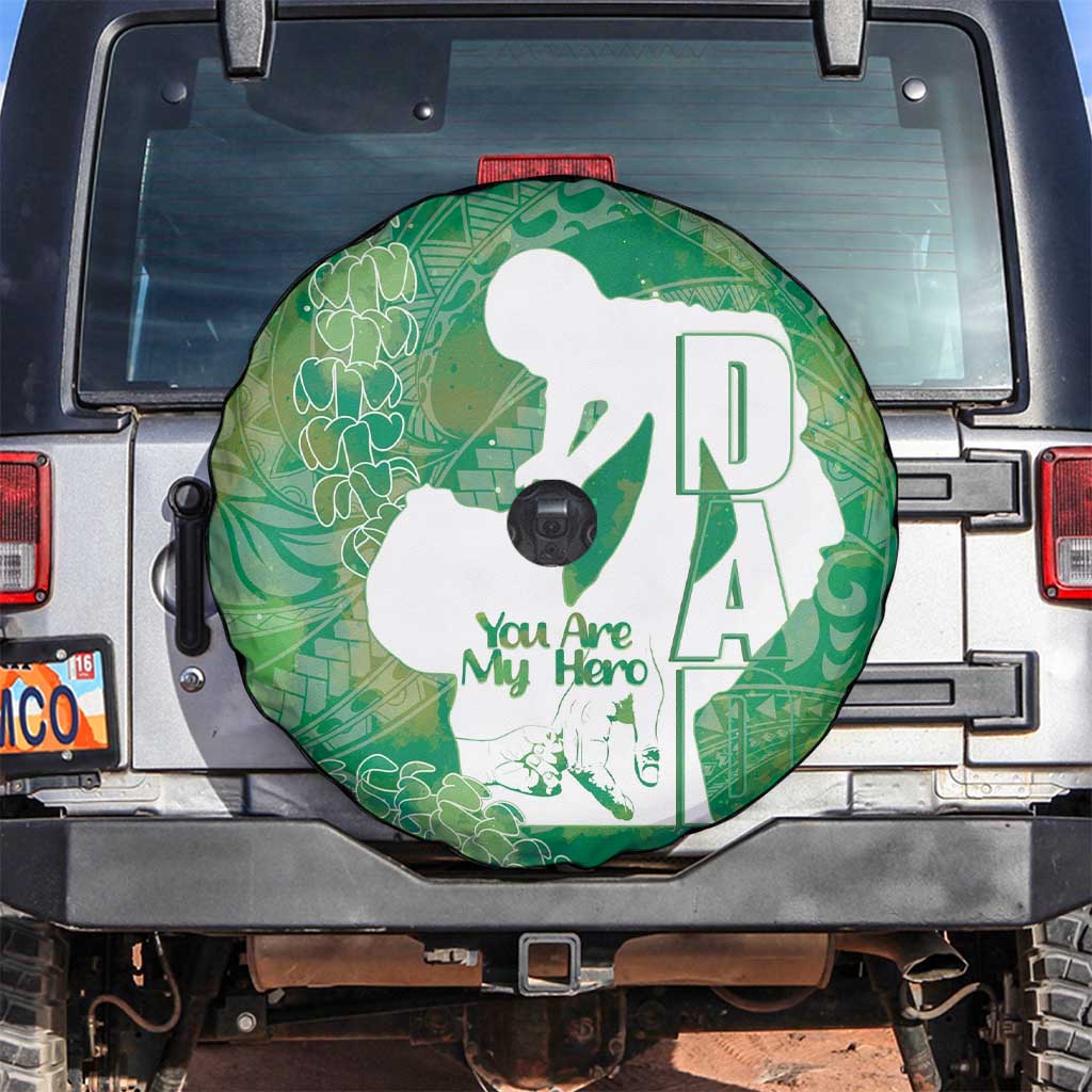 Green Polynesia Father's Day Spare Tire Cover Dad You Are My Hero