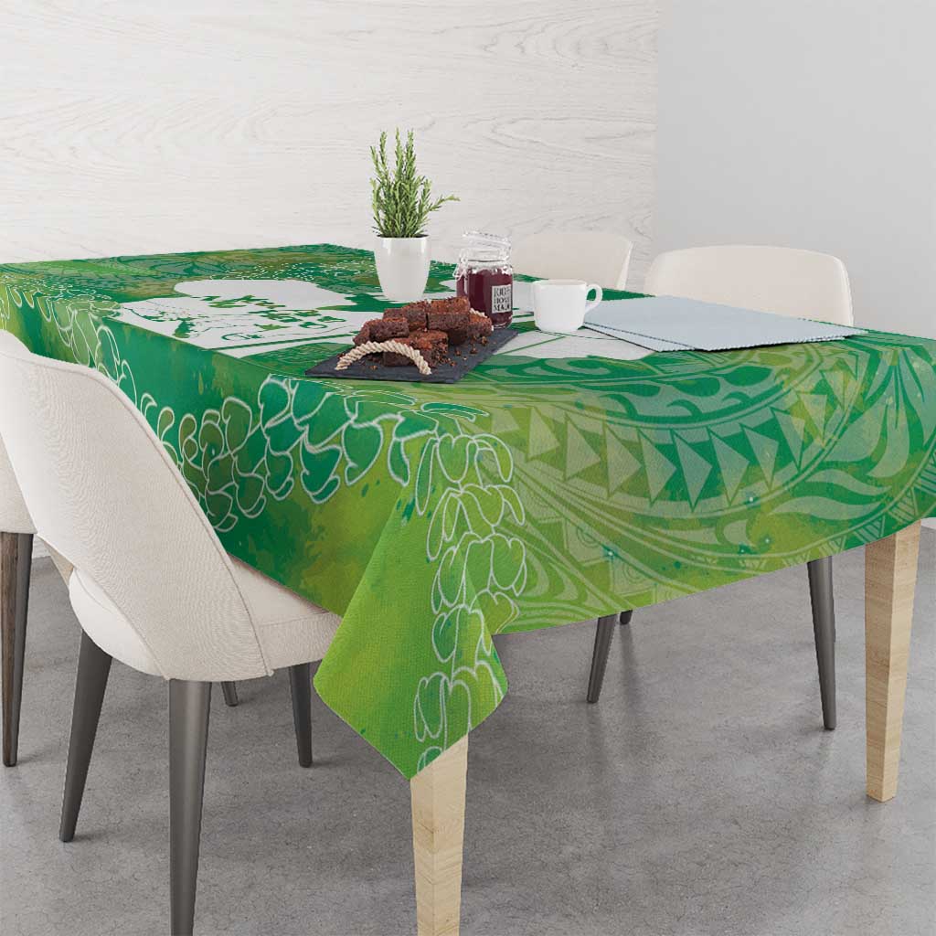 Green Polynesia Father's Day Tablecloth Dad You Are My Hero