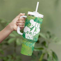 Green Polynesia Father's Day Tumbler With Handle Dad You Are My Hero