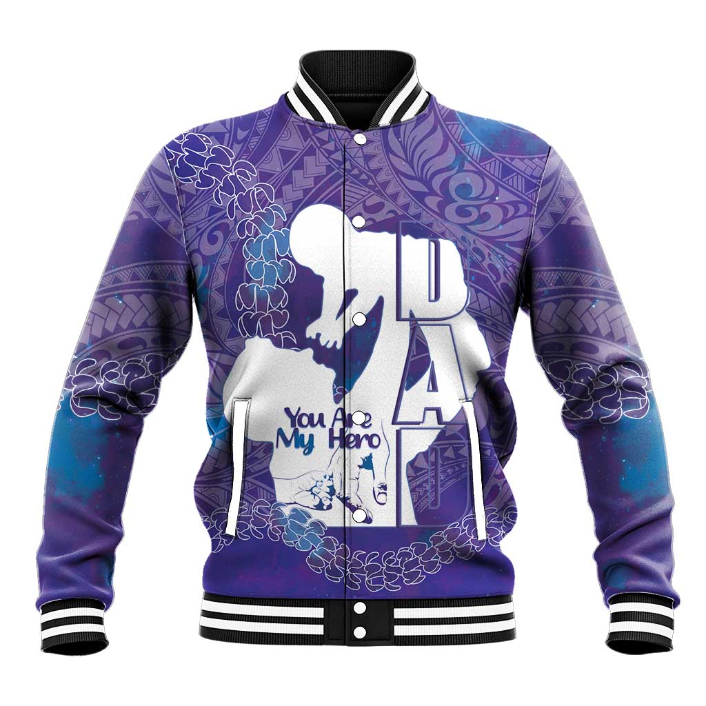 Purple Polynesia Father's Day Baseball Jacket Dad You Are My Hero