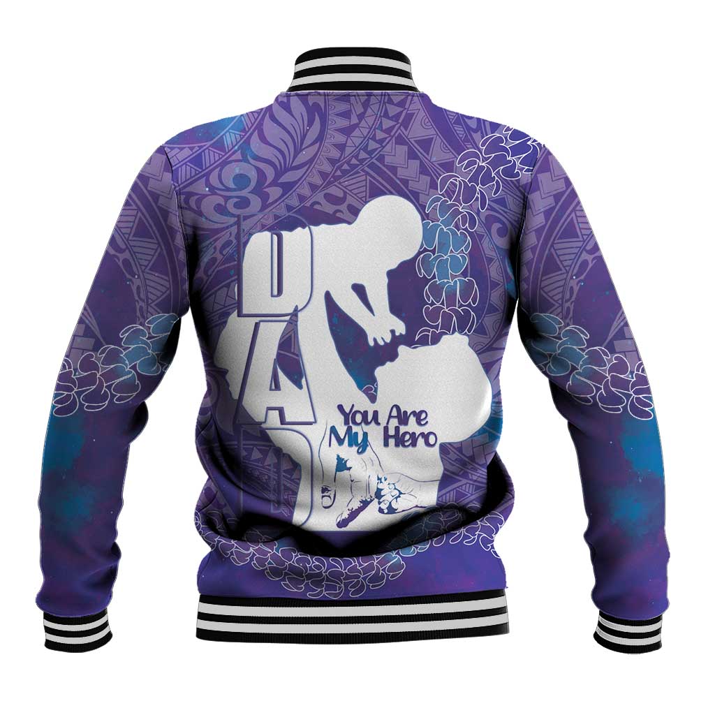 Purple Polynesia Father's Day Baseball Jacket Dad You Are My Hero