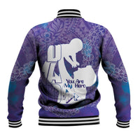 Purple Polynesia Father's Day Baseball Jacket Dad You Are My Hero