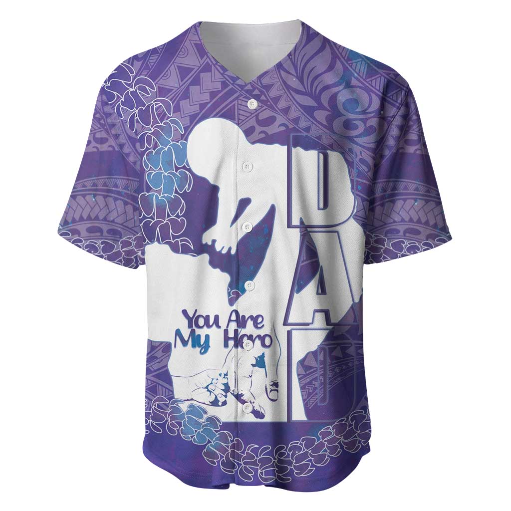 Purple Polynesia Father's Day Baseball Jersey Dad You Are My Hero