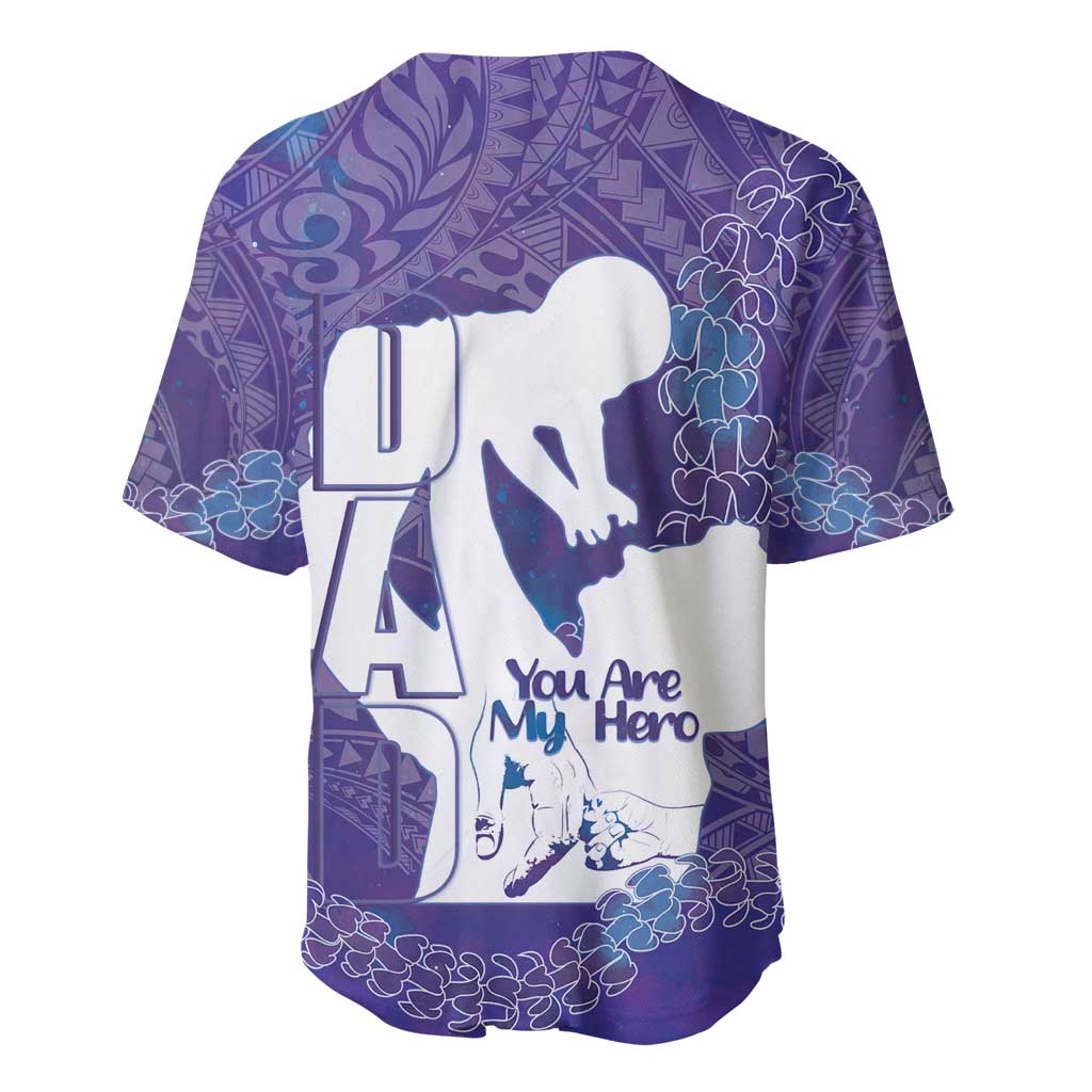 Purple Polynesia Father's Day Baseball Jersey Dad You Are My Hero
