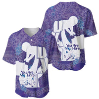 Purple Polynesia Father's Day Baseball Jersey Dad You Are My Hero