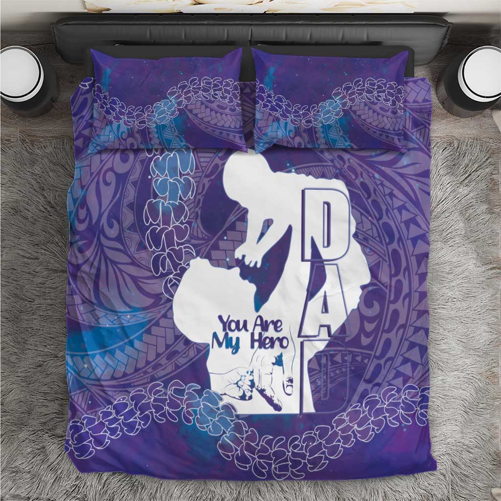 Purple Polynesia Father's Day Bedding Set Dad You Are My Hero