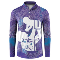 Purple Polynesia Father's Day Button Sweatshirt Dad You Are My Hero