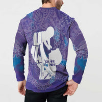 Purple Polynesia Father's Day Button Sweatshirt Dad You Are My Hero