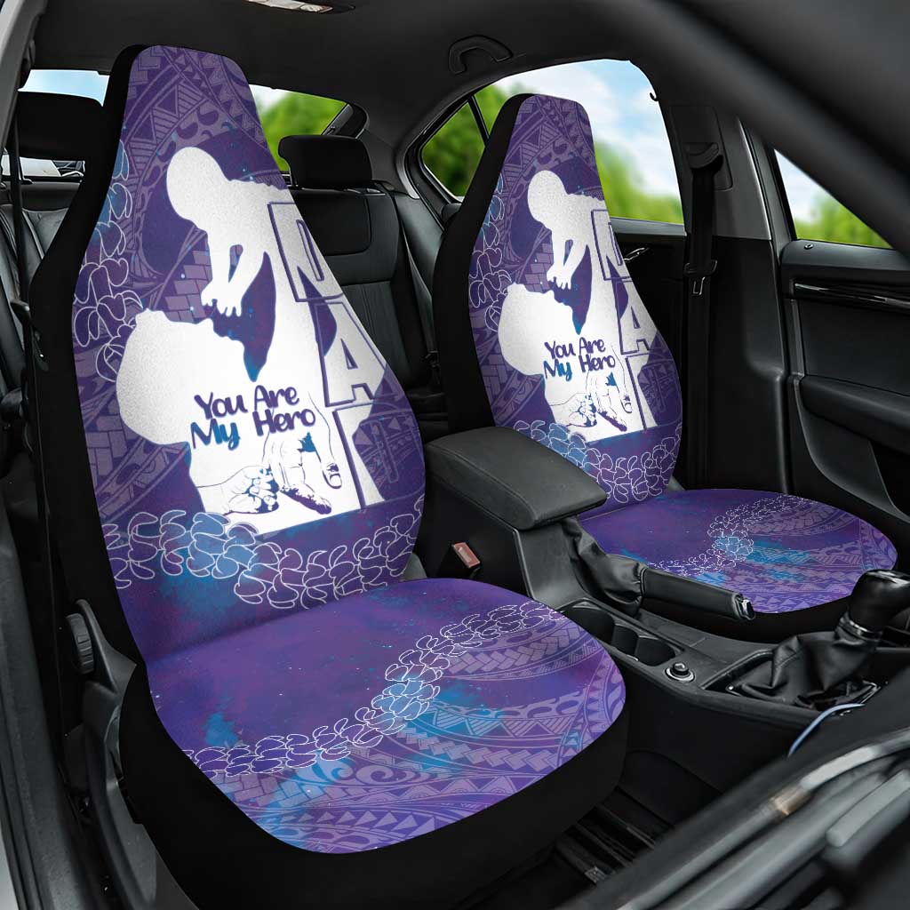 Purple Polynesia Father's Day Car Seat Cover Dad You Are My Hero