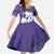 Purple Polynesia Father's Day Family Matching Off The Shoulder Long Sleeve Dress and Hawaiian Shirt Dad You Are My Hero