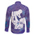 Purple Polynesia Father's Day Family Matching Off The Shoulder Long Sleeve Dress and Hawaiian Shirt Dad You Are My Hero