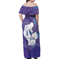 Purple Polynesia Father's Day Family Matching Off Shoulder Maxi Dress and Hawaiian Shirt Dad You Are My Hero