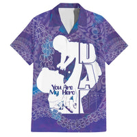 Purple Polynesia Father's Day Family Matching Puletasi and Hawaiian Shirt Dad You Are My Hero