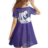 Purple Polynesia Father's Day Family Matching Short Sleeve Bodycon Dress and Hawaiian Shirt Dad You Are My Hero