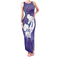 Purple Polynesia Father's Day Family Matching Tank Maxi Dress and Hawaiian Shirt Dad You Are My Hero