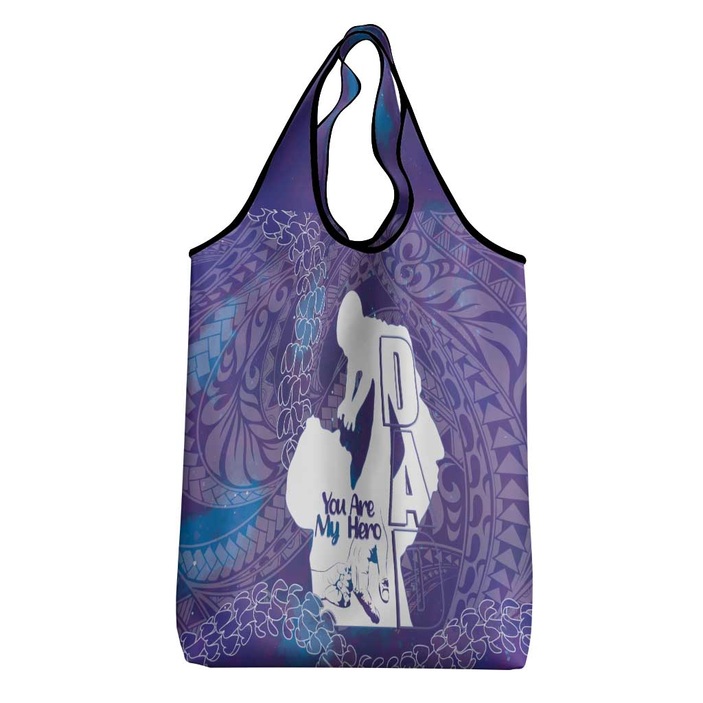Purple Polynesia Father's Day Grocery Bag Dad You Are My Hero