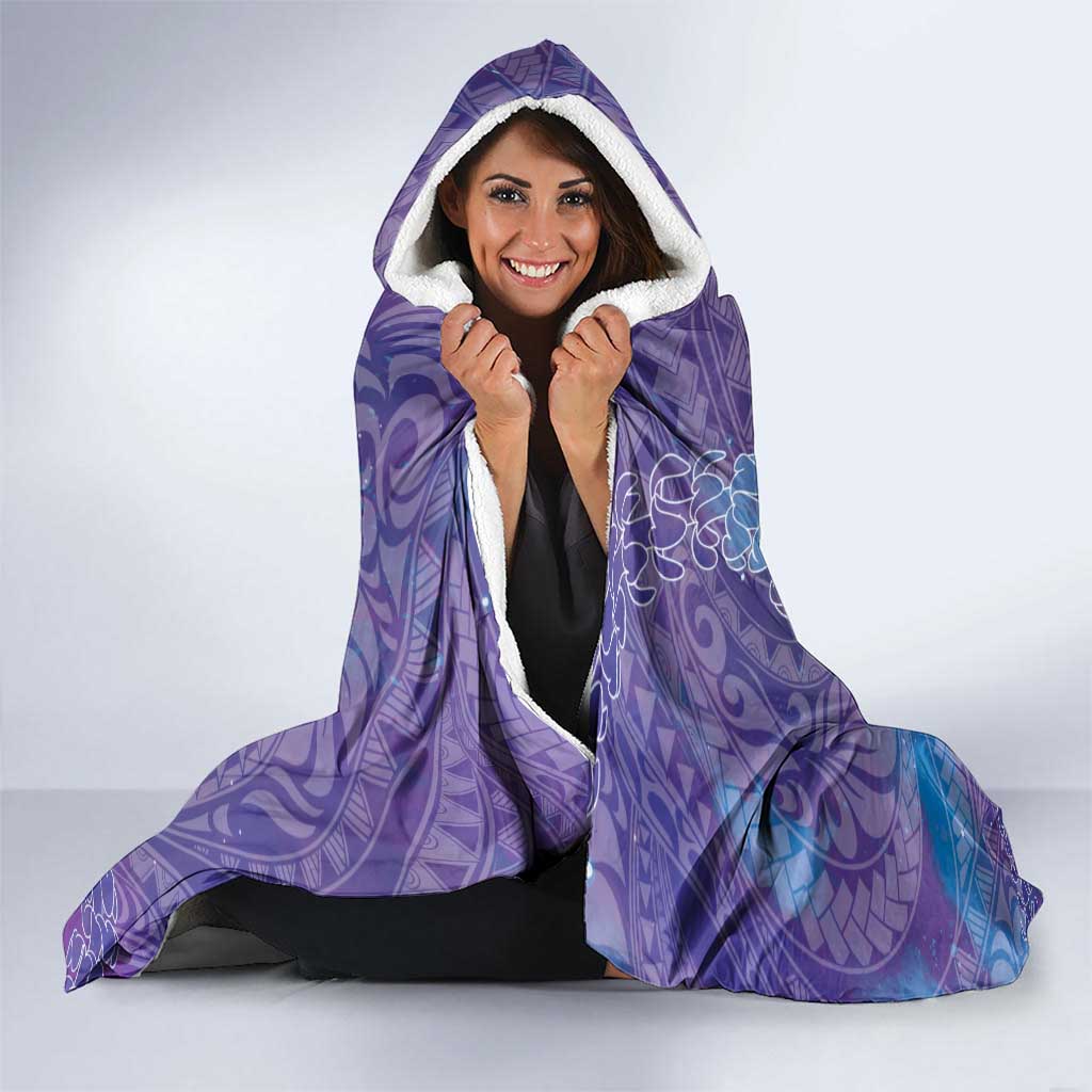 Purple Polynesia Father's Day Hooded Blanket Dad You Are My Hero