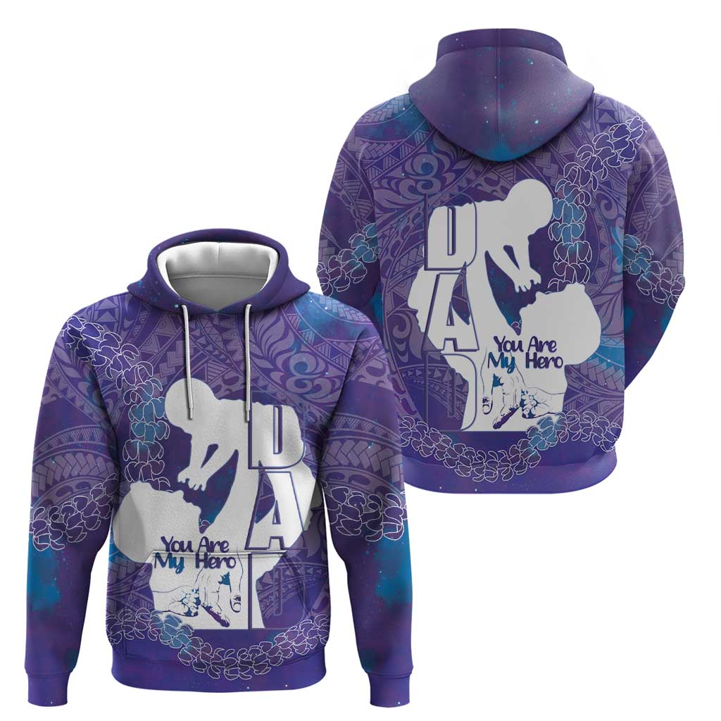 Purple Polynesia Father's Day Hoodie Dad You Are My Hero