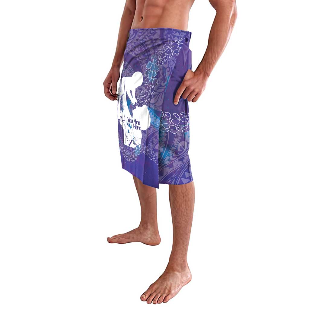Purple Polynesia Father's Day Lavalava Dad You Are My Hero