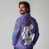 Purple Polynesia Father's Day Long Sleeve Polo Shirt Dad You Are My Hero