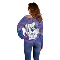 Purple Polynesia Father's Day Off Shoulder Sweater Dad You Are My Hero