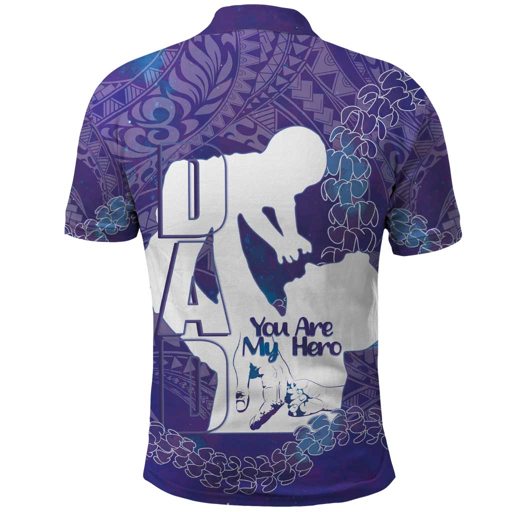 Purple Polynesia Father's Day Polo Shirt Dad You Are My Hero