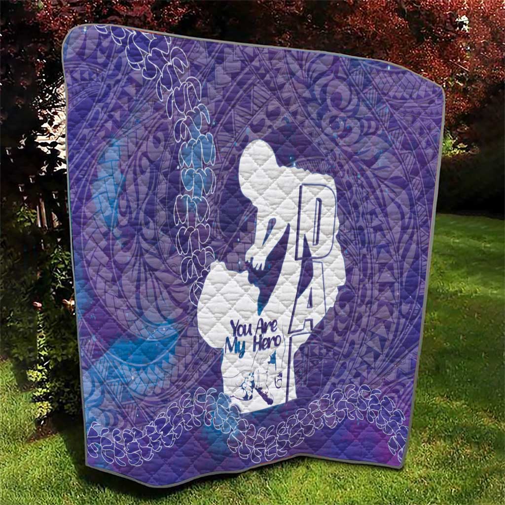 Purple Polynesia Father's Day Quilt Dad You Are My Hero