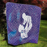 Purple Polynesia Father's Day Quilt Dad You Are My Hero