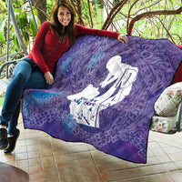 Purple Polynesia Father's Day Quilt Dad You Are My Hero