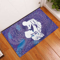Purple Polynesia Father's Day Rubber Doormat Dad You Are My Hero