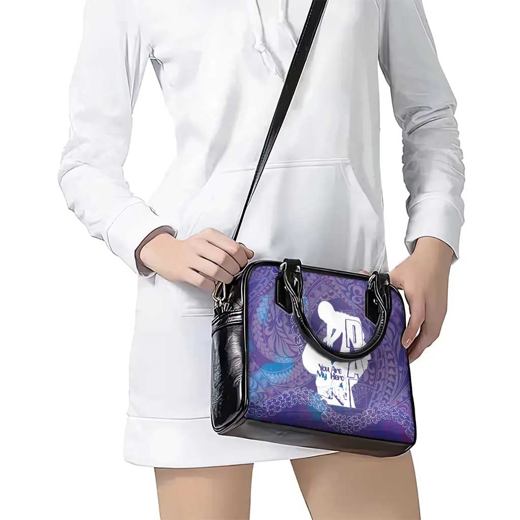 Purple Polynesia Father's Day Shoulder Handbag Dad You Are My Hero