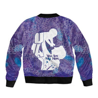Purple Polynesia Father's Day Sleeve Zip Bomber Jacket Dad You Are My Hero