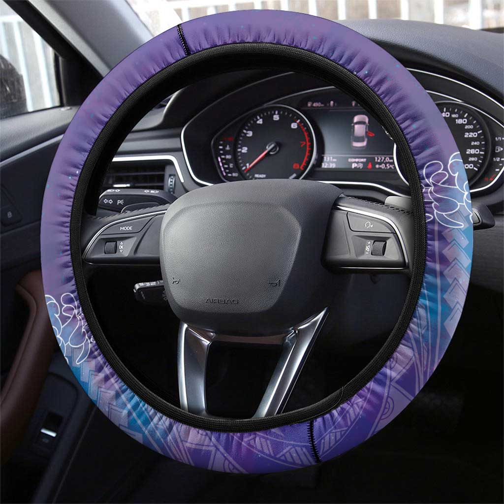 Purple Polynesia Father's Day Steering Wheel Cover Dad You Are My Hero